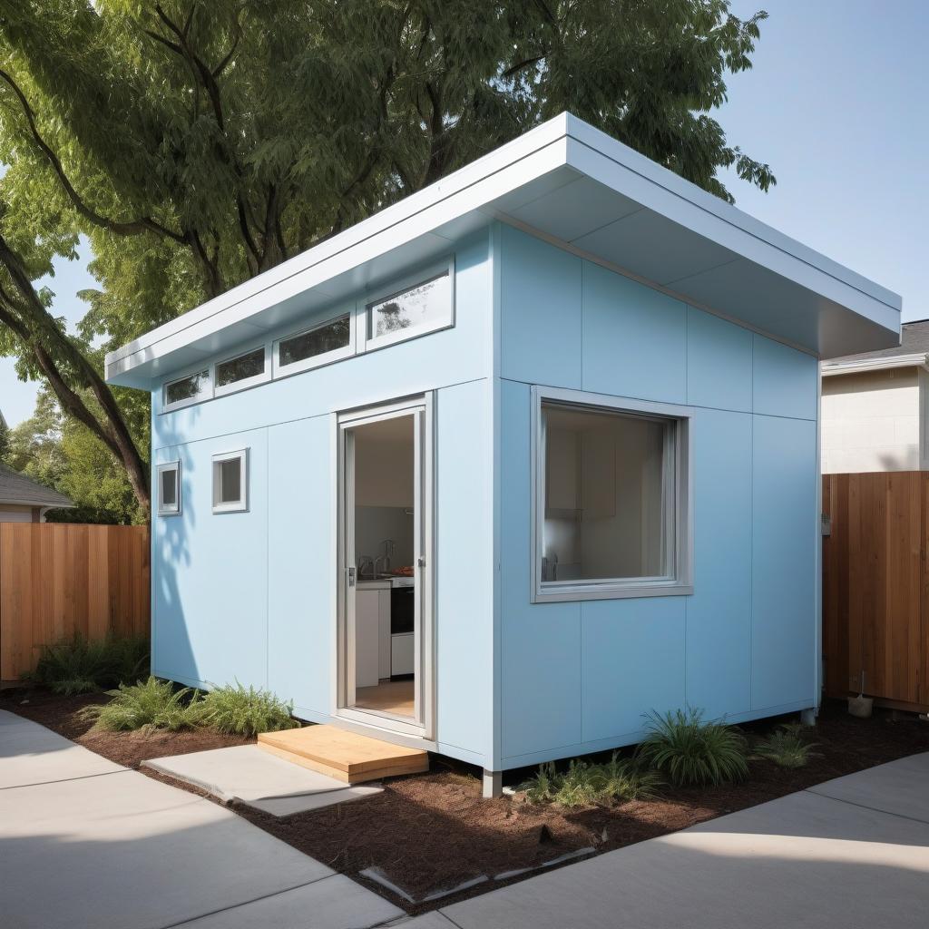 Blue-colored ADU in Bell Gardens